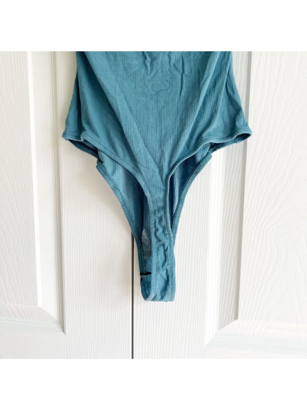 Free People Larkspur Blue Puff Sleeve Ribbed Bodysuit Women's Size X-Small XS - Picture 8 of 9